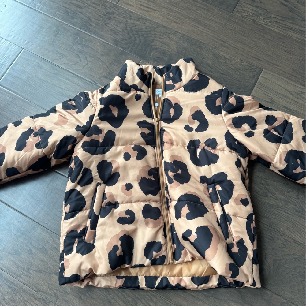 Mud Pie Leopard Puffer Coat/Jacket . Size Medium